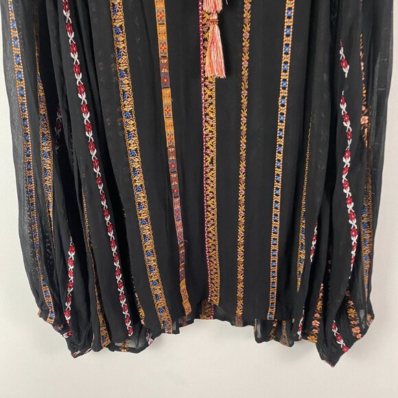 Sundance Black and Orange Bohemian Blouse - Picture 3 of 8